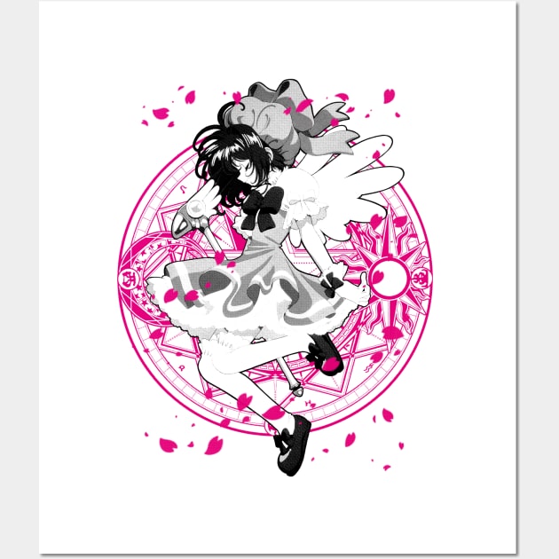 Sakura Magic Circle (black) Wall Art by geekingink